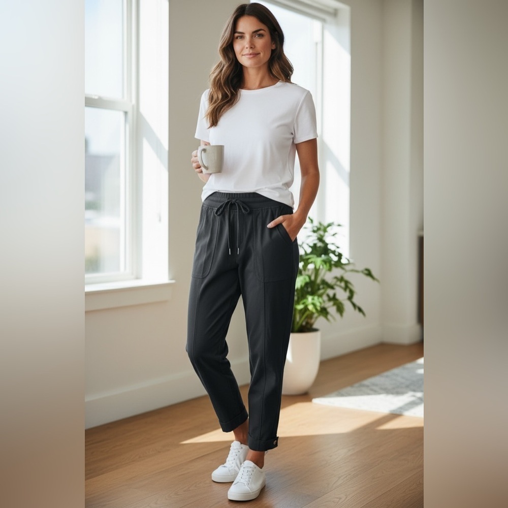 Athleta Farallon Weekender Jogger Women’s Small Black Ankle Travel Pants